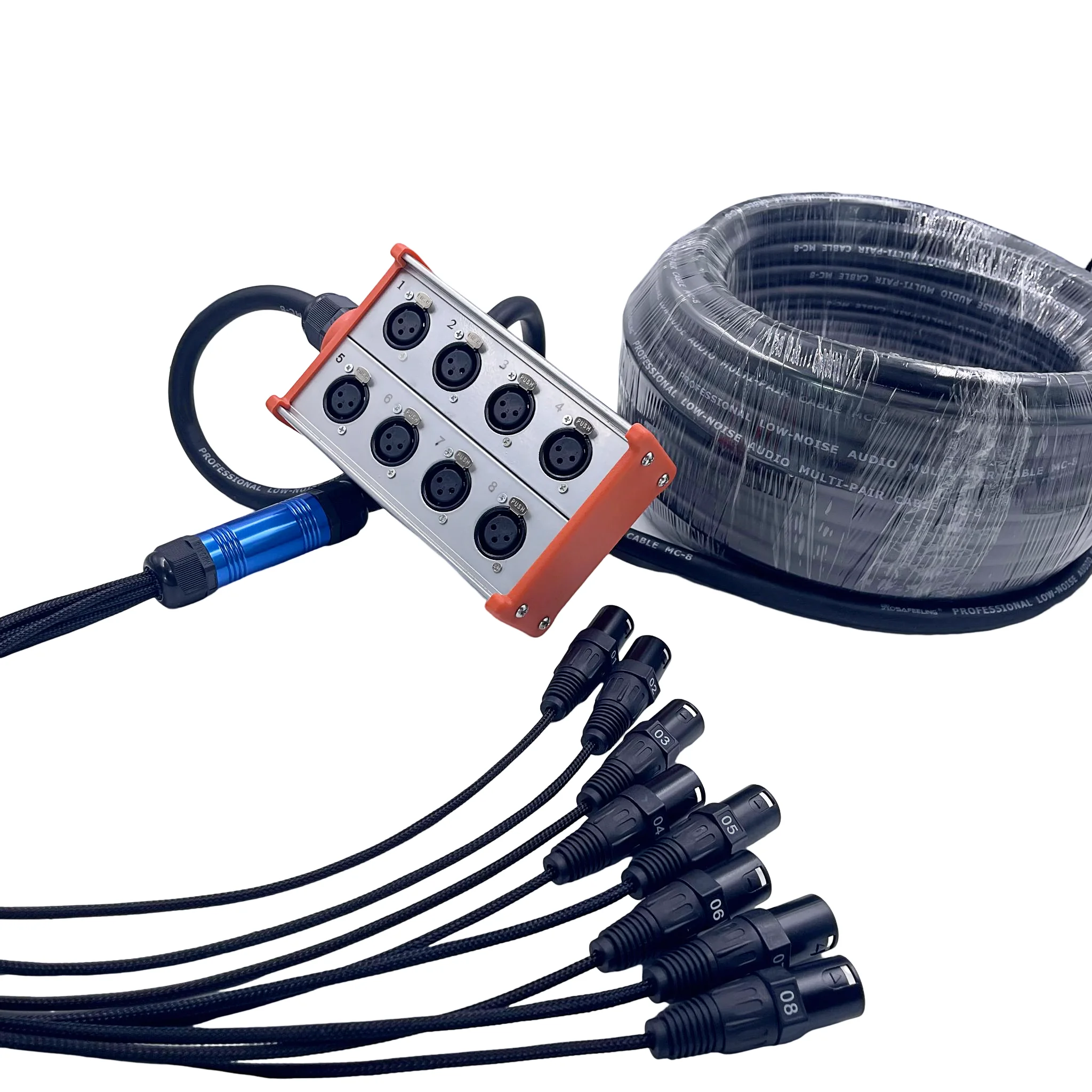 المهنية الصوت 8 قناة 20 متر XLR ميكروفون ثعبان كابل الصوت المرحلة مربع