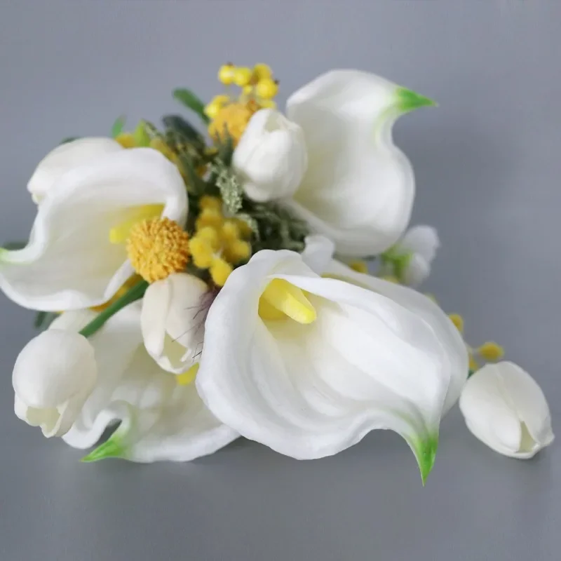 White calla lily bridal bouquet simulation western-style Mori outdoor wedding hand flower Amazon manufacturer wholesale