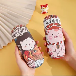 Cartoon Cute PU Leather Glasses Case Cute Bear Rabbit Unisex Student Frame Myopia Glasses Box Anti-fall Pressure Storage Box