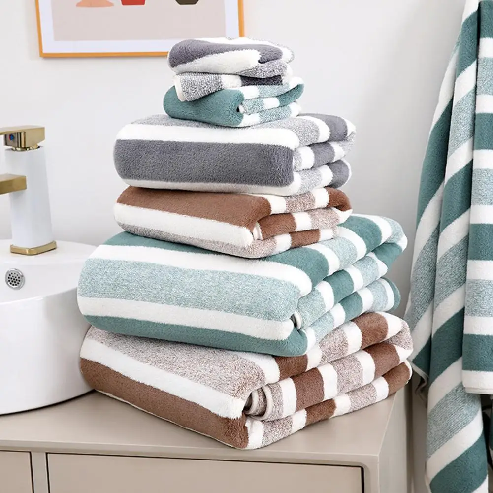 Coral Towel Set Luxurious 3-piece Towel Set with 12 Bath Towels 1 Hand Towel Coral Fleece Highly Absorbent for Home