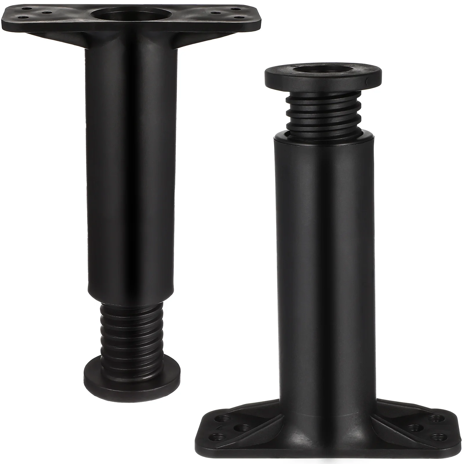 

2 Pcs Bed Risers Adjustable Support Frame Desk Legs Replacement Black Plastic Steel Reinforcement Kit Twin Frames