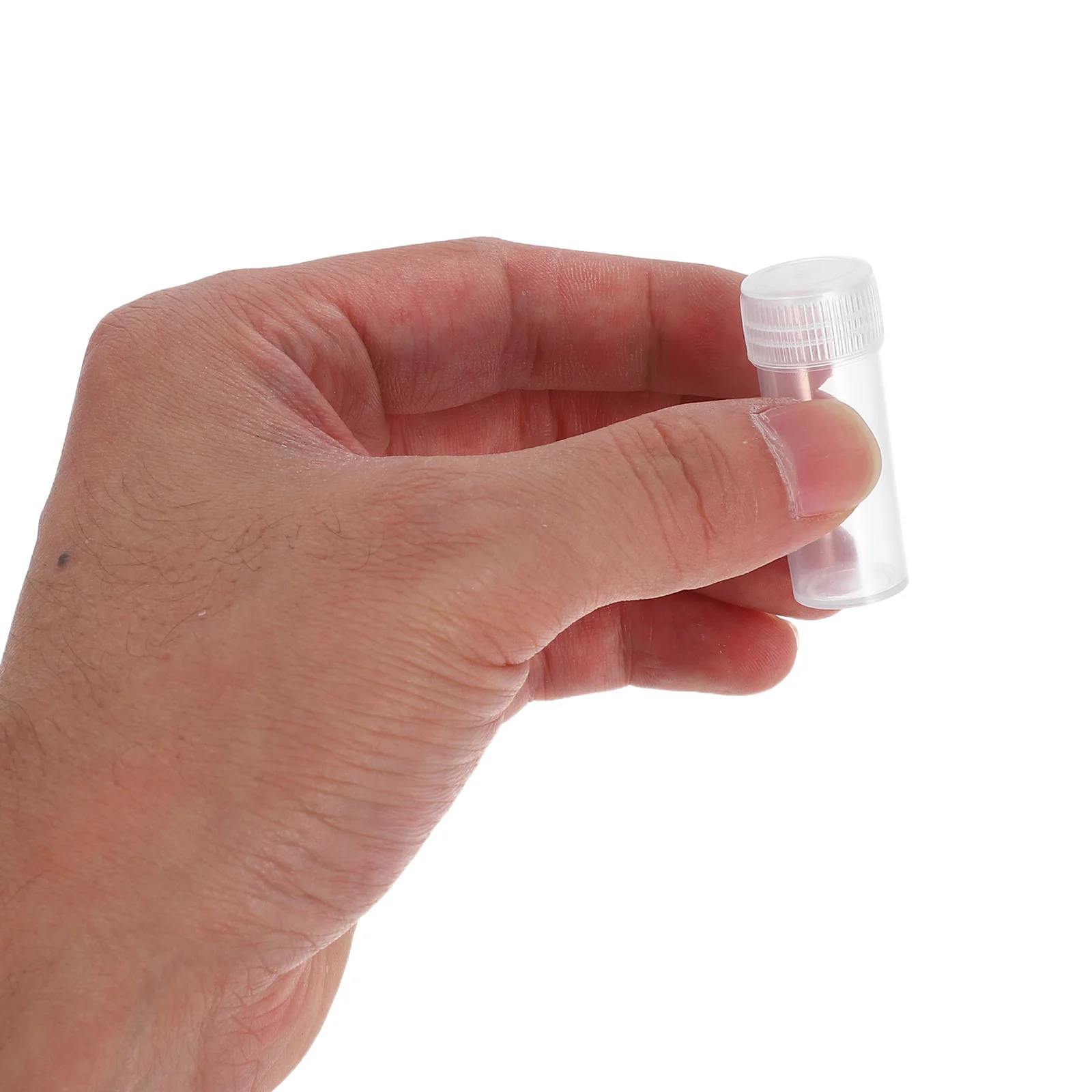 

100pcs Sample Container Bottle Clear Test Tube Cap Plastic Lab Vials Mini Lightweight Leakproof High Transparency for Lab