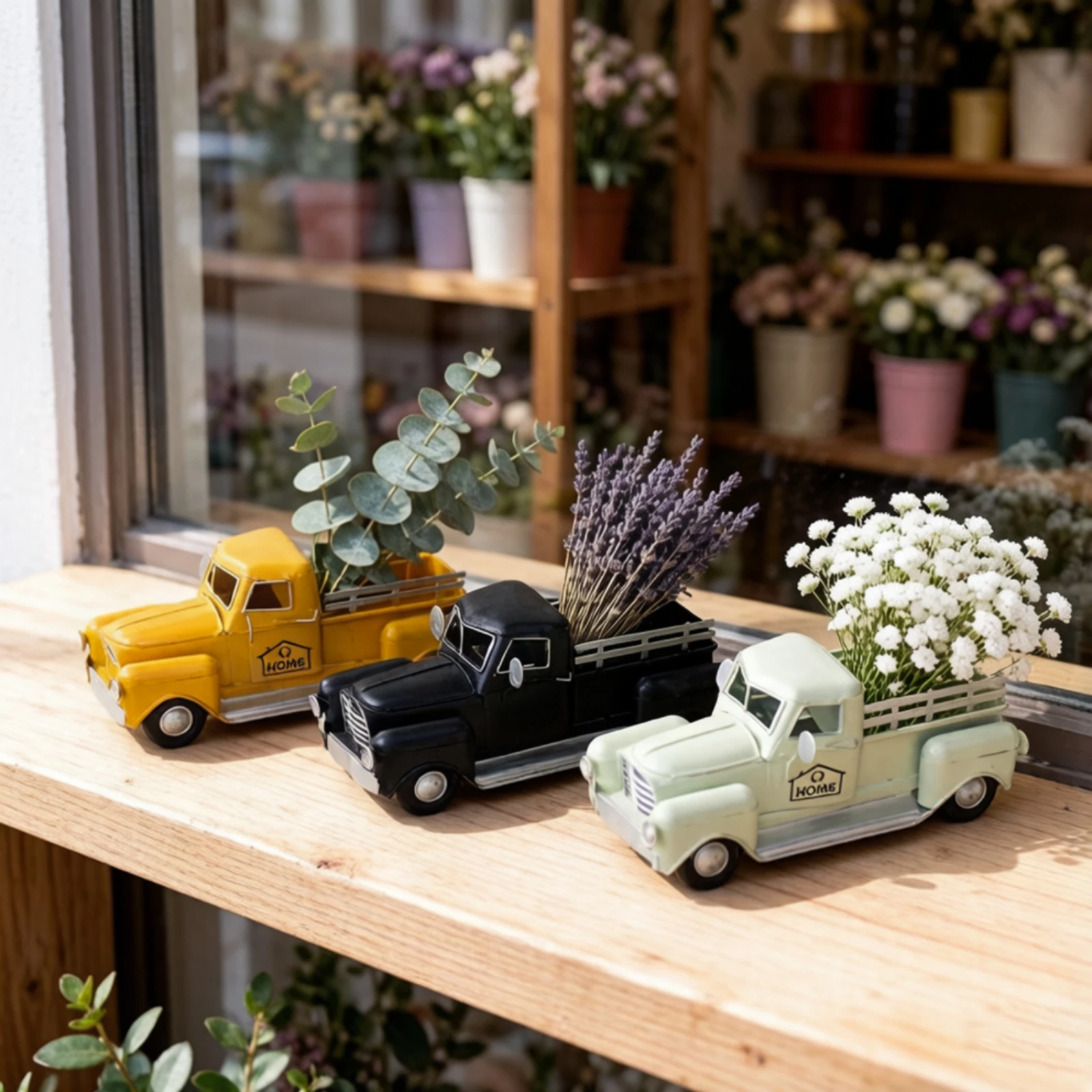 Metal Truck Decor Metálico Pickup Truck Model Modelo De Camioneta Compact Decoración Clásico for Decorators, Shelf, Desk