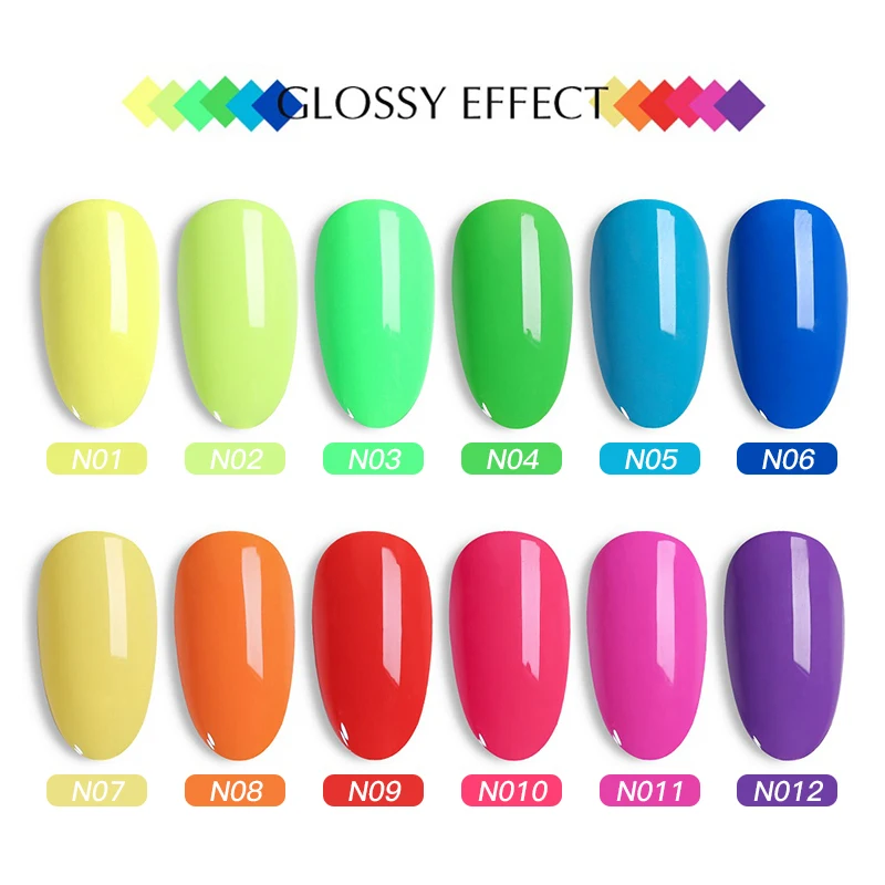 MSHARE 100ml Neon Nail Gel Polish Comic Nails Base in gomma UV Led Nails vernice