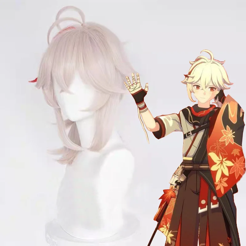 原神インパクトのインザマシティのトシゲ・ワネヤのコスプレウィッグ、染めと結びを施したストレートヘア