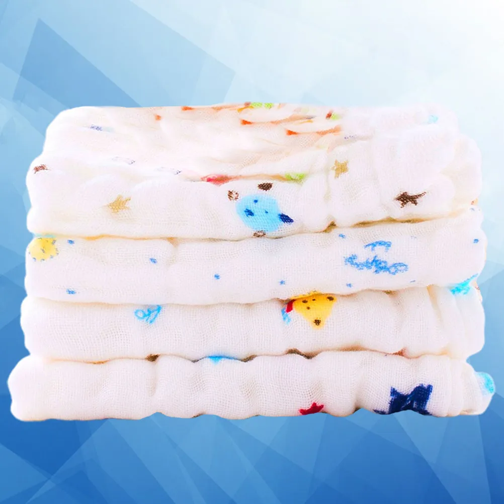 4Pcs Baby Feeding Towel Pure Cotton Gauze Kerchief Soft Skin Friendly Quick Dry Nursing Towel for Face Body Cleaning Assorted
