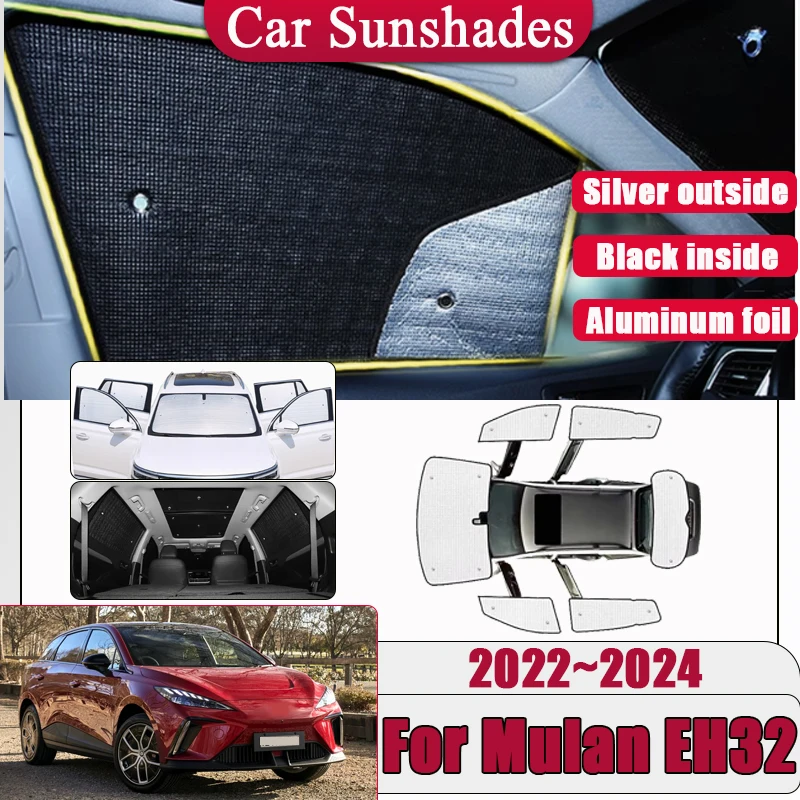 

Anti-UV For MG4 EV 2022 2023 2024 Mulan EH32 MG 4 Full Surround Sunshade Side Window Visor Car Heat insulation Auto Accessories