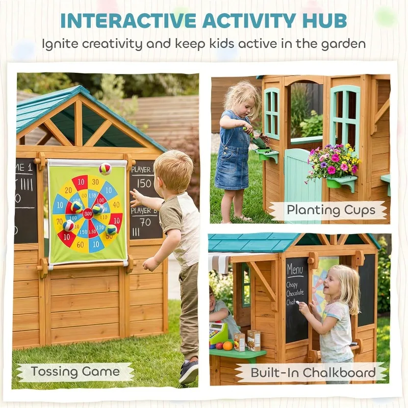 Kids Outdoor Playhouse Cottage 4