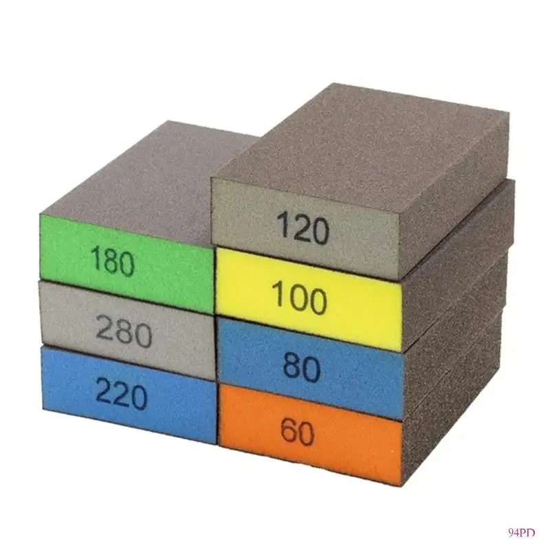 

Набор из 7 многоразовых шлифовальных губок 94PD, разные зернистости (от 60 до 280), для полировки дерева, металла и мебели