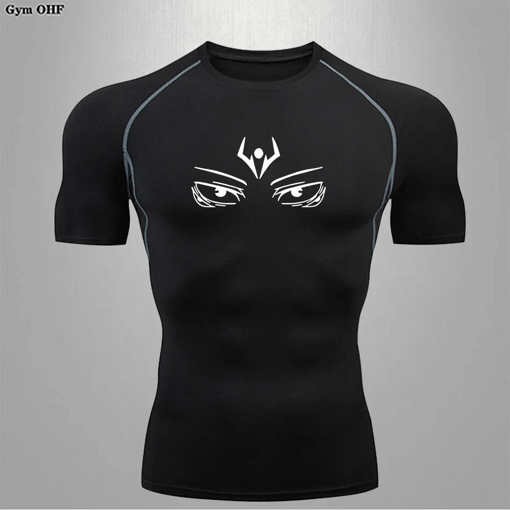 Anime New Compression Shirt Men Fitness Gym Sport Running T-Shirt Rashgard Tops Tee Quick Dry Short Sleeve T-Shirt For Men