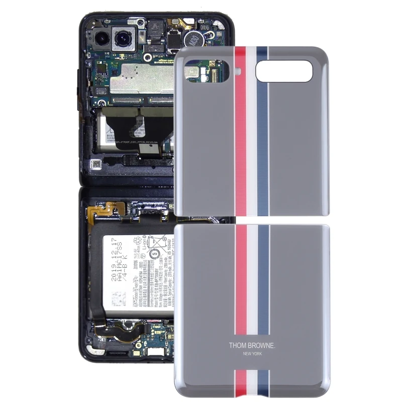 For Samsung Galaxy Z Flip 4G SM-F700 Glass Battery Back Cover