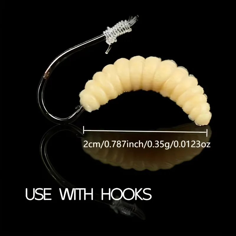 50 Uds. Cebo de pescado beige/blanco cebo blando pesca cebo biónico Swimbait cebo de silicona gusano suave pan Artificial señuelos de lombriz de tierra