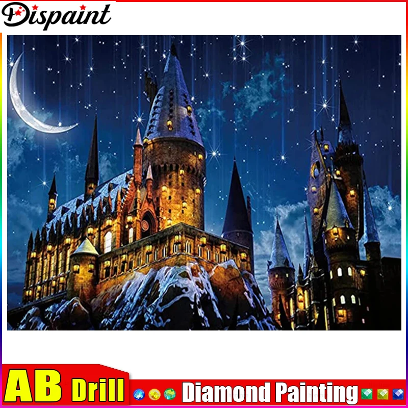 

Dispaint AB Алмазная картина Полный квадратный/круглый дрель 5D DIY "Застежка Луна Звезды" Алмазная вышивка Стразы Декор для вышивки крестом