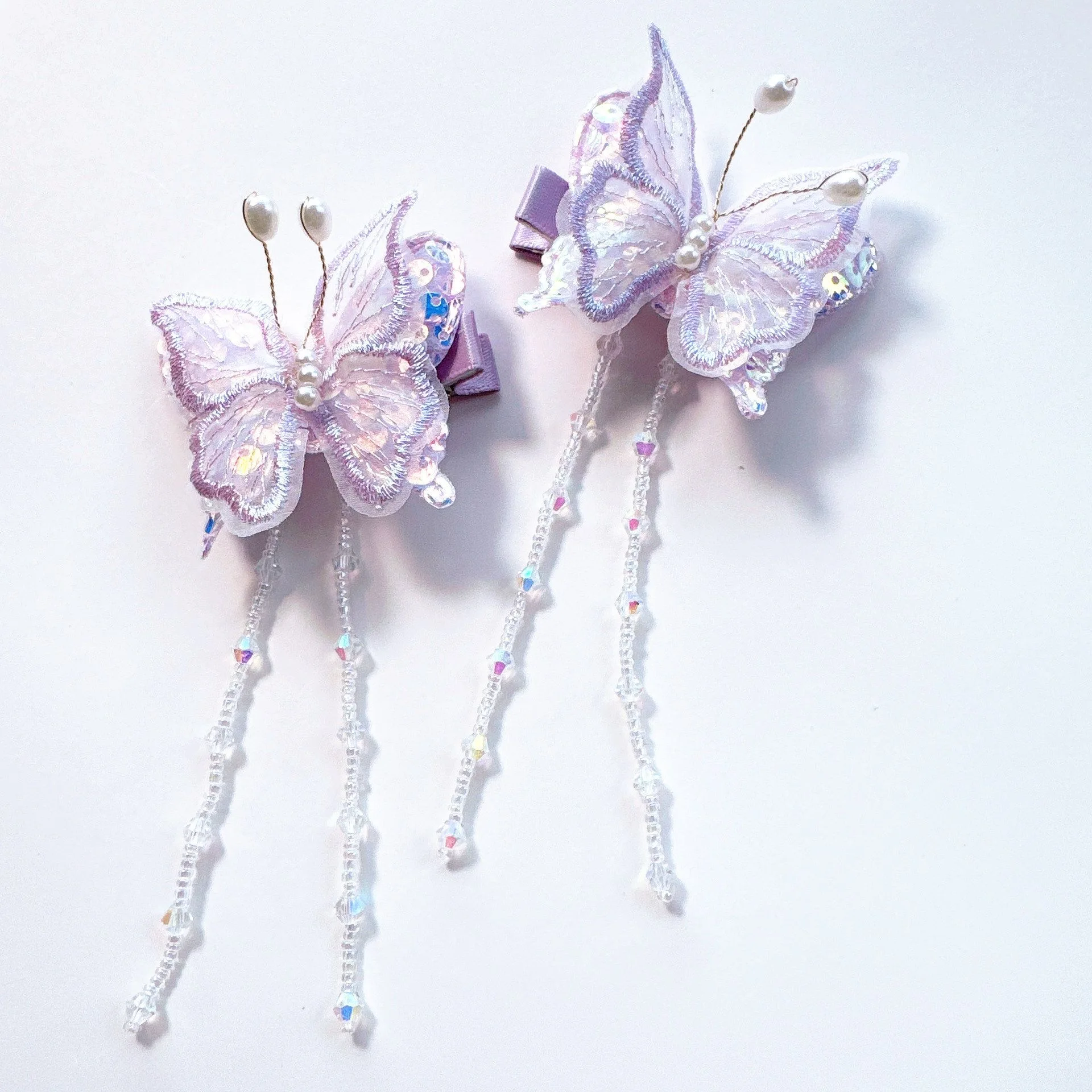 Lolita Girl Farfalla Nappa Forcina Ragazza Retro Dolce Fata Fermagli per capelli Clip laterale Cravatta per capelli Accessori per capelli moda coreana