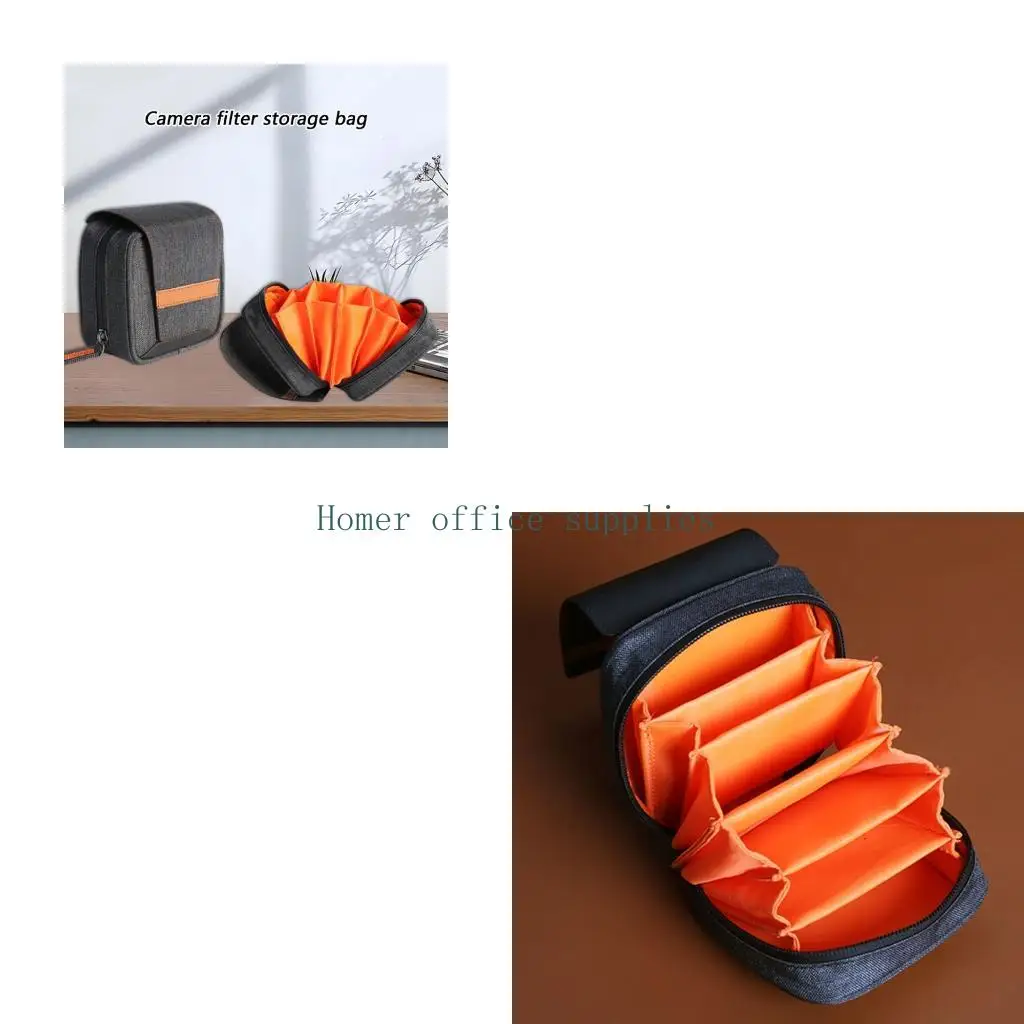K43B Multiple Slot Lens Filter Storage Pouch Anti Shock Interior Lightweight Filter Storage Solution For Full Protections