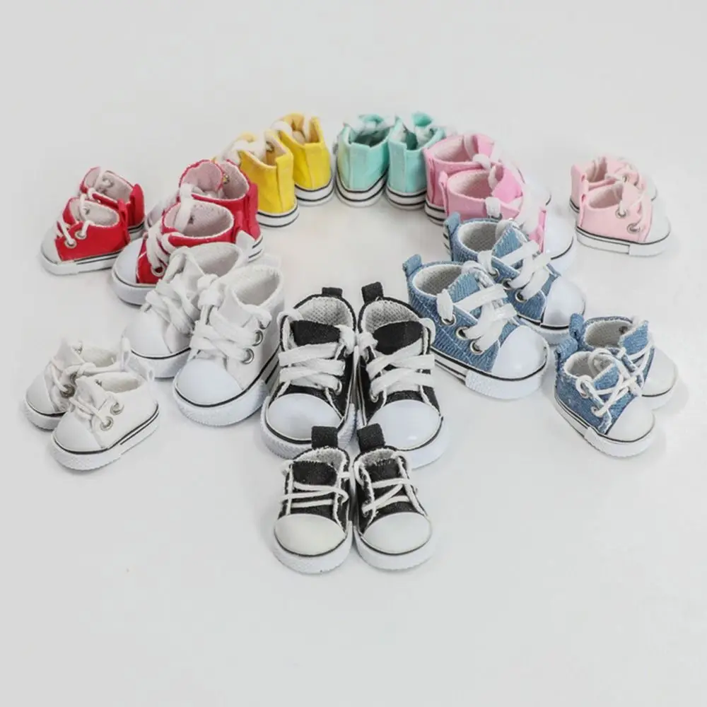 4*3cm/3.8*2.5cm for 17cm Labubu Shoes Hand-made Multiple Styles Canvas Shoes DIY Accessories Dressing Replacement for Labubu