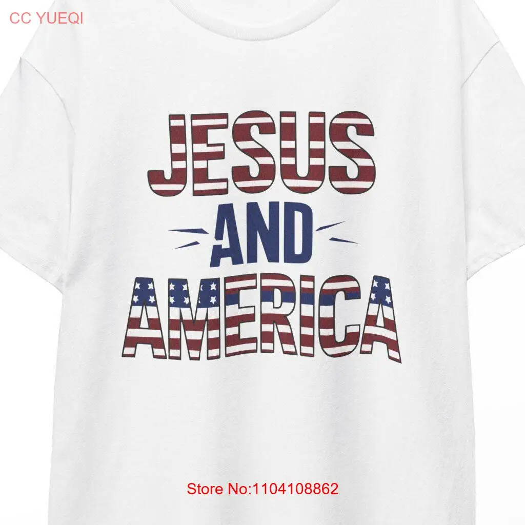 

Футболка «Иисус и Америка» Distressed Faith Based USA с длинными или короткими рукавами