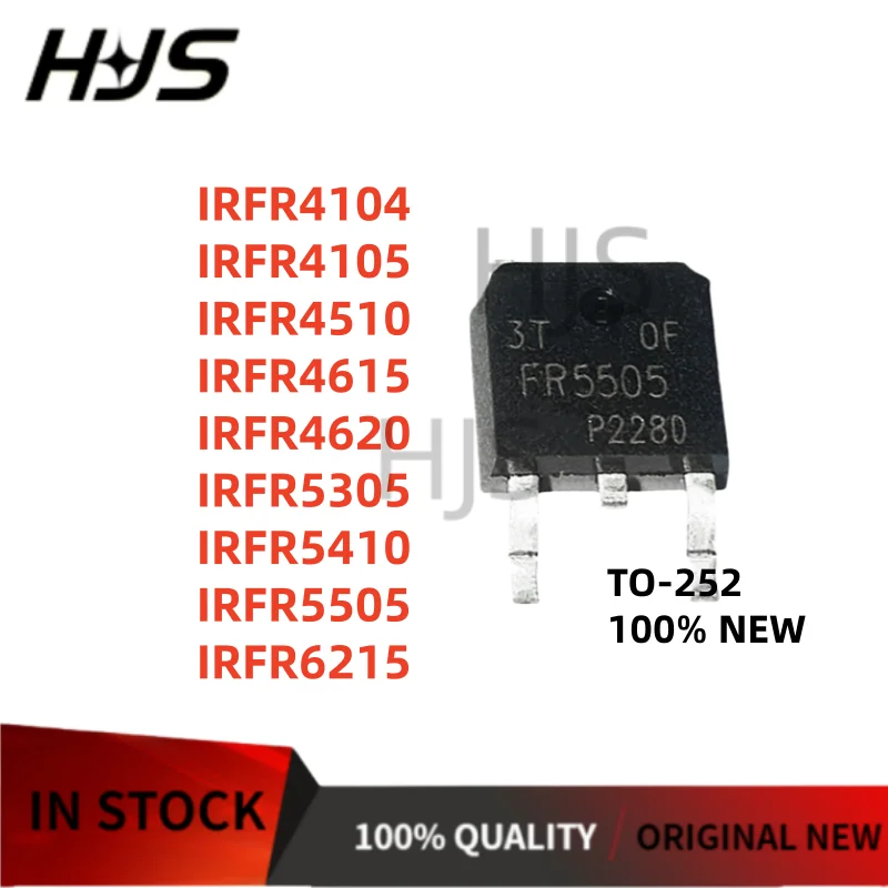 10PCS IRFR4615 IRFR4510 IRFR6215 IRFR5505 IRFR4105 IRFR5305 IRFR4620 IRFR5410 IRFR4104 TO-252 New