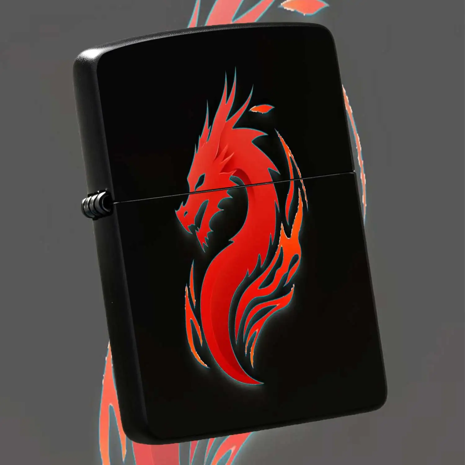 Reusable Flip-Top Pocket Metal Windproof Lighter, Featuring Stylish Red Flame Dragon Pattern, Refillable Fuel Design for Long-Term Use, Compact Size Fits Easily in Pocket, Premium Metal Build with Exquisite Dragon Motif, Ideal for