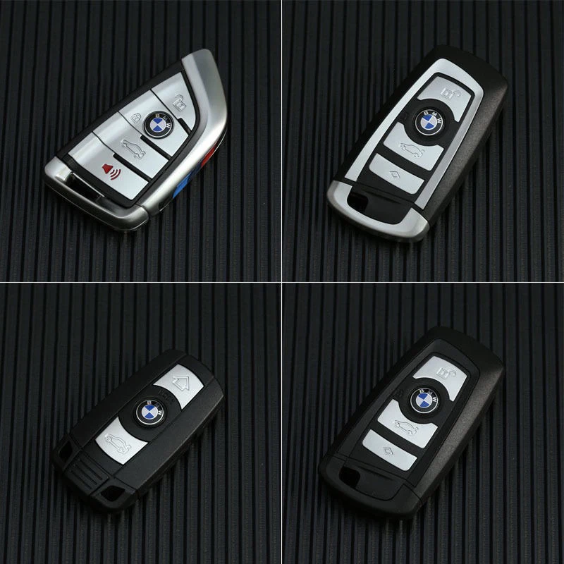 4Pcs 11/14MM Car Key Shell Sticker 3D Aluminum Auto Key Remote Fob Decals For BMW X3 X5 E46 E90 E60 F10 F30 E39 E36 F20 E87 E92