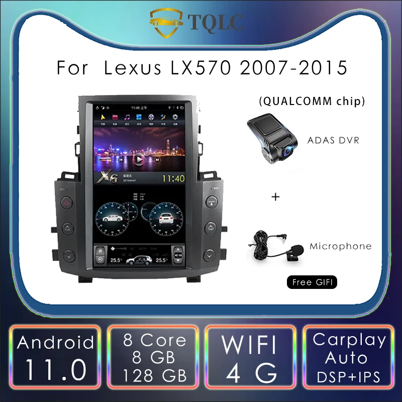 

13.6 Inch Android Car Radio For Lexus LX570 2007-2015 Tesla Style Screen GPS PX6 Multimedia Video Player Car Stereo Navigation