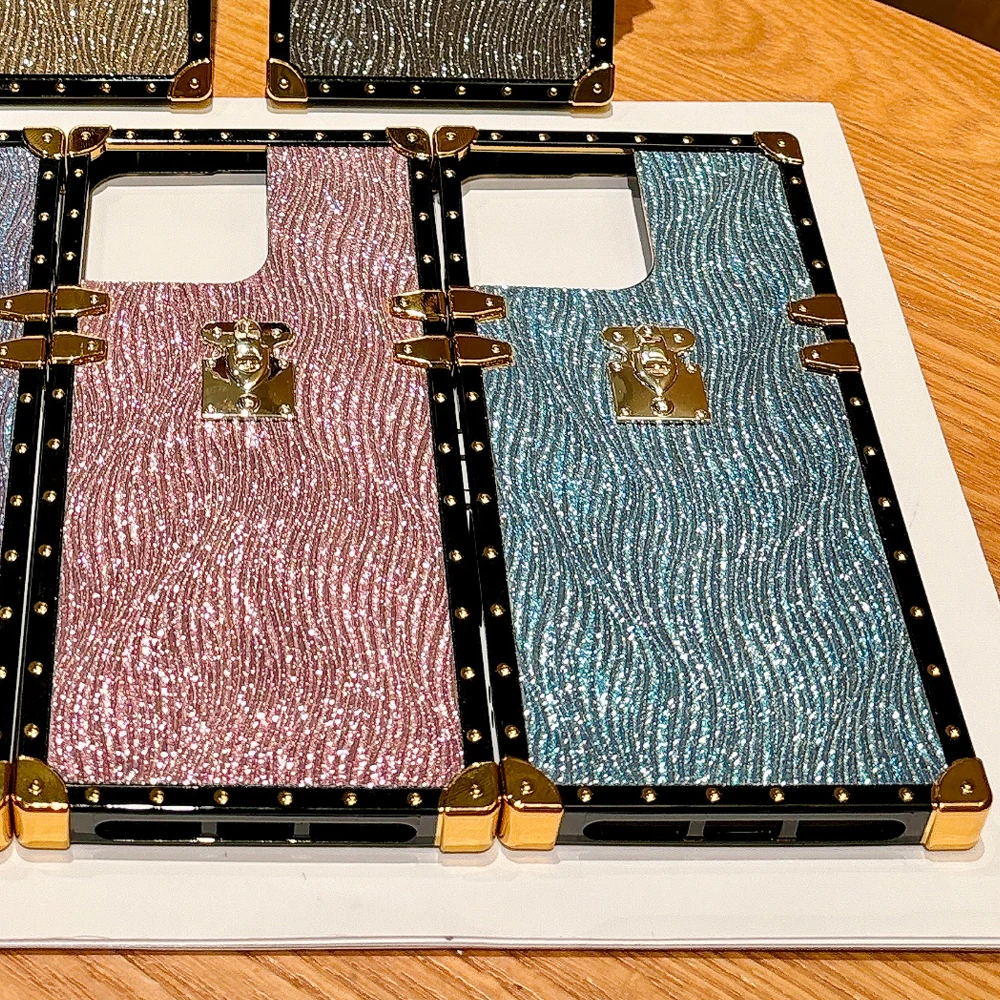 

Luxury Glitter Matte Retro Cover for iphone 15 PRO MAX XS Bling Wave Pattern Case for iphone 16 PRO MAX 11 12 13 14 16 Plus 16E