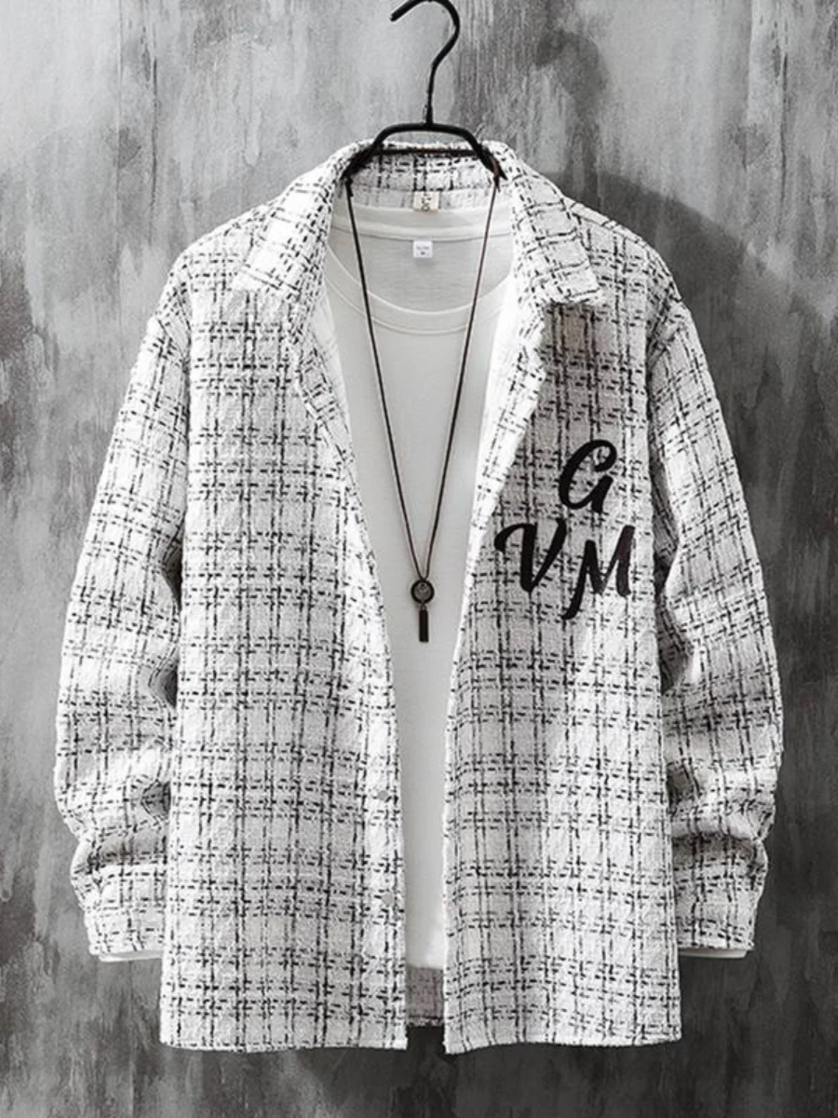 

Мужская длинная куртка Bla White на подкладке, весна-осень, высококачественная брендовая уличная модная куртка в клетку для мужчин