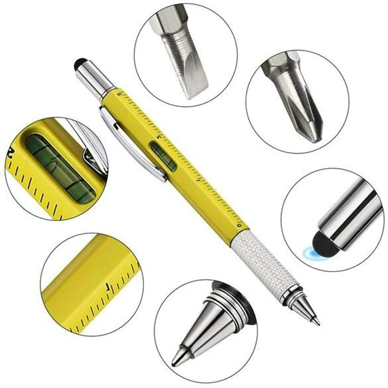 110Pcs Stylus Work Pen Centimeter Scale Spirit Level Flat & Cross Screwdriver Tip Plastic Ballpoint Pen for Office Repair