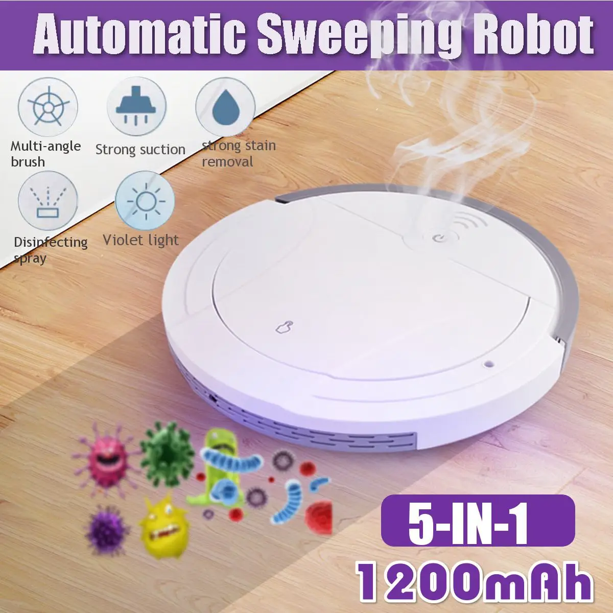 Automatic Robot Vacuum Cleaner 3-in-1 Smart Wireless Sweeping Wet And Dry Ultra-thin Cleaning Machine Mopping Smart Home