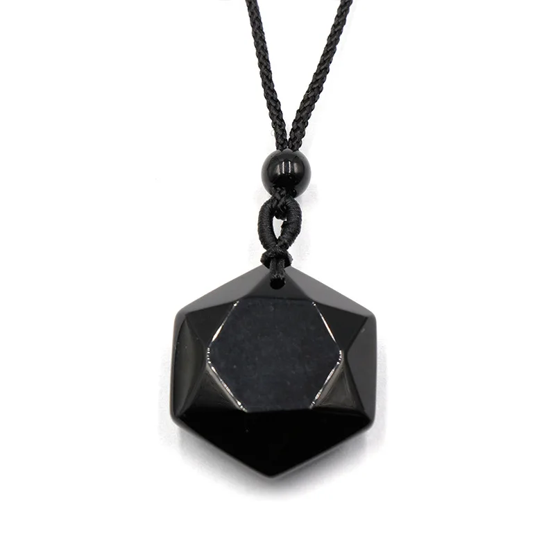 Hexagramm-Stern-Anhänger aus Naturstein, verstellbares Seil, Achat-Kristall-Charms, Pullover-Kette, Halskette für Damen und Herren, Schmuckgeschenk – Detail 9