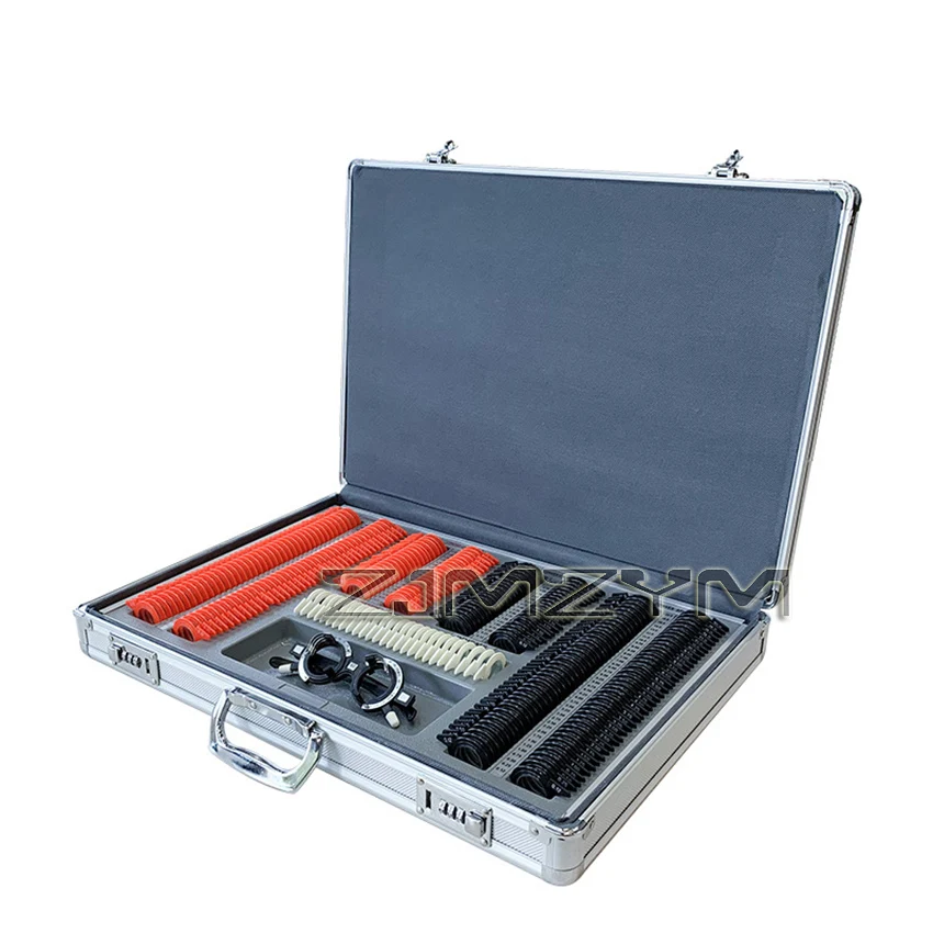 266Pcs Optical Trial Lens Set Box Optical Optometry Rim Case Kit Set Plastic Ring Trial Lens Set Aluminum Case Box Trial Frame