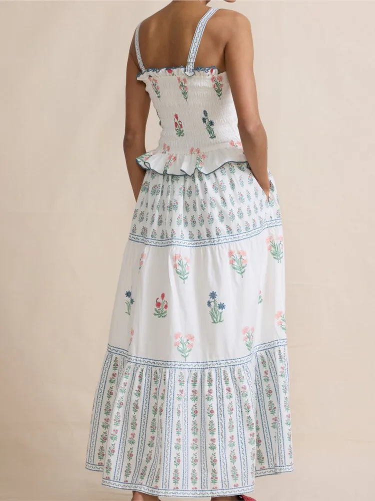 Vestido de capa de verão feminino, maiô, roupões sem mangas, maiô, estampado com flores, maxi vestidos de férias na praia, encobrimento, Novo, 2022