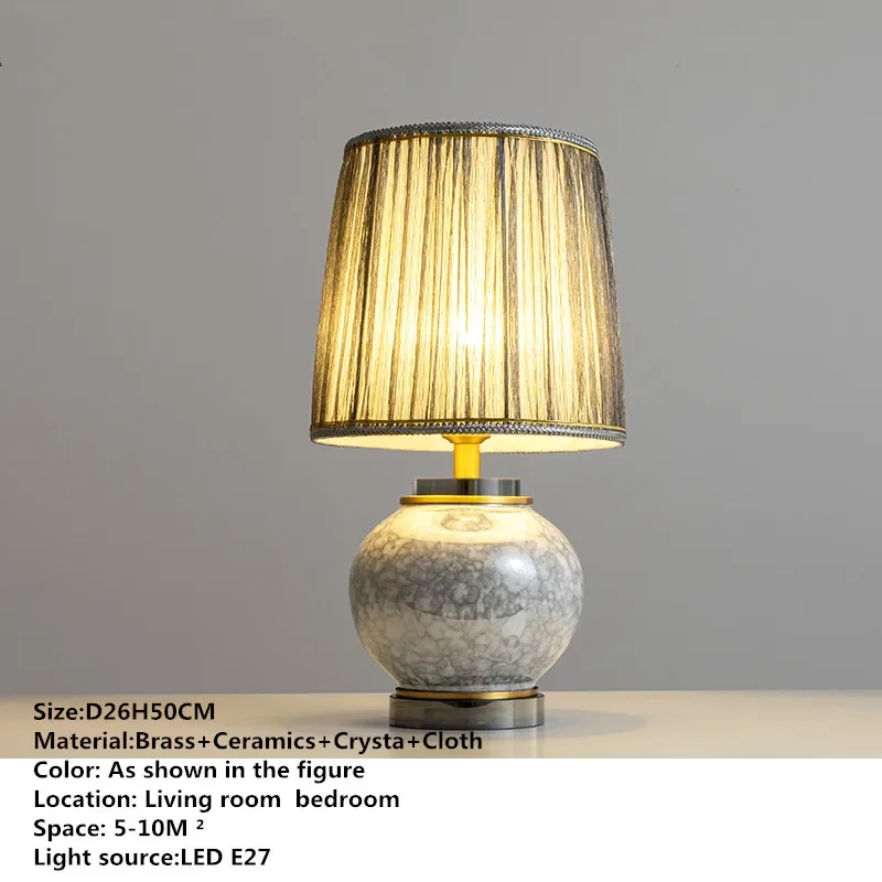 COLIN Modern Ceramics Table Lamp  Luxurious Living Room Bedroom Study LED Originality Brass Desk Light