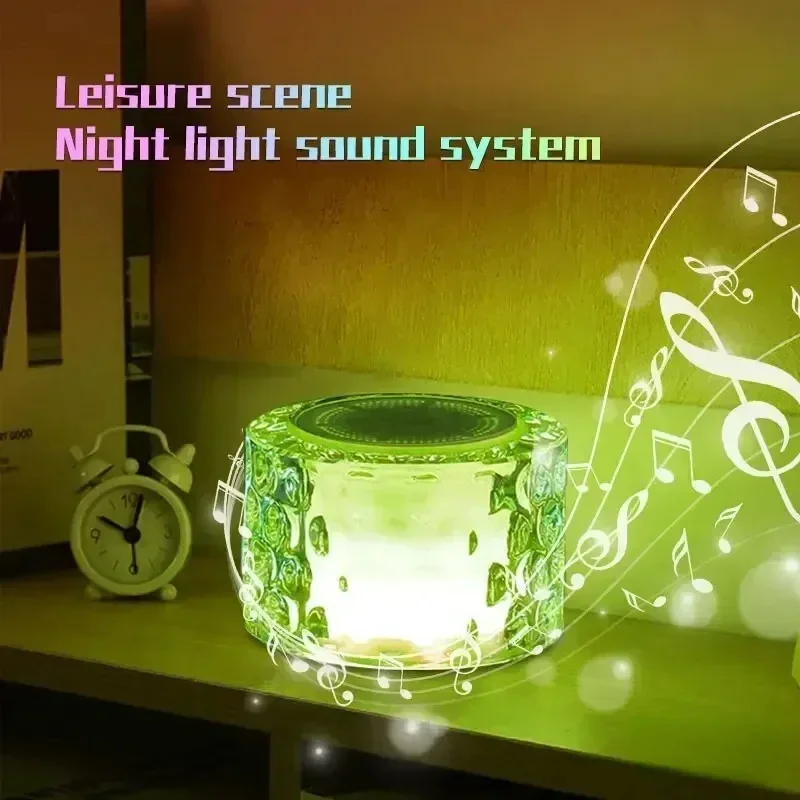 

Sound Bedside Atmosphere Volume Glass Crystal Bluetooth Speaker Desktop Creative Gift Nightlight Subwoofer Large