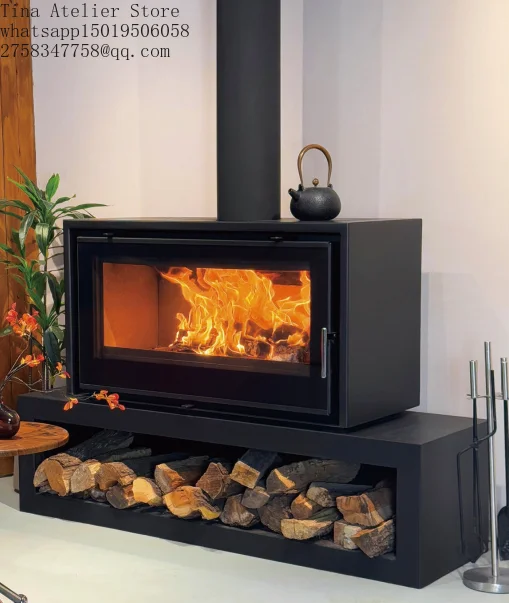 Cast Iron Fireplace Classic Design Modern Freestanding Wood-Burning Stove for Home Heaters Long-Lasting for Villas Firewood