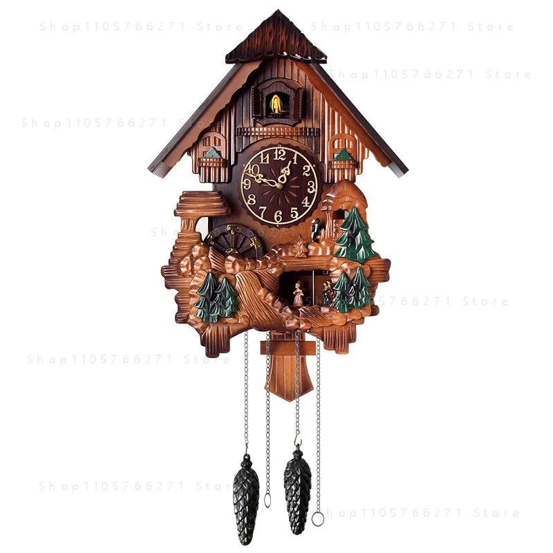 Unusual Creative Wall Clock  Classic Vintage Cuckoo Clock Retro Wood With Pendulum Customize Reloj Digital Pared Household Goods
