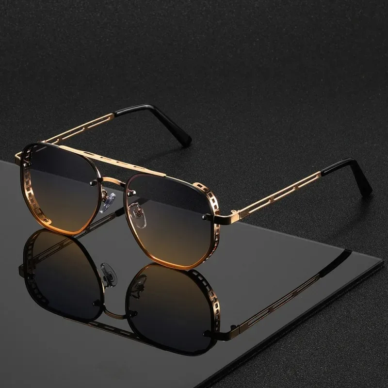 Classic and fashionable double-beam metal sunglasses, high-end, simple and versatile Sun Glasses for Man Women image 3