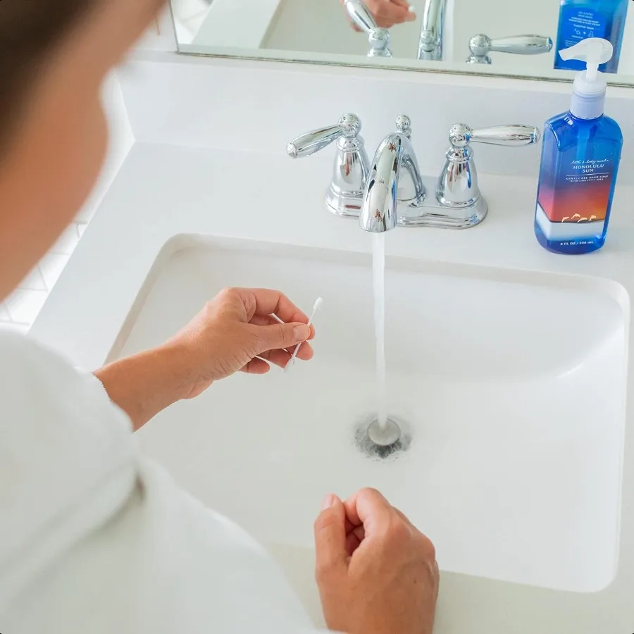 再利用可能な綿棒、耳掃除用綿棒、メイクアップ用綿棒キット 耳用再利用可能シリコン綿棒4本入りケース1個 ベビービューティー 4スワブ 1ケース ブラック