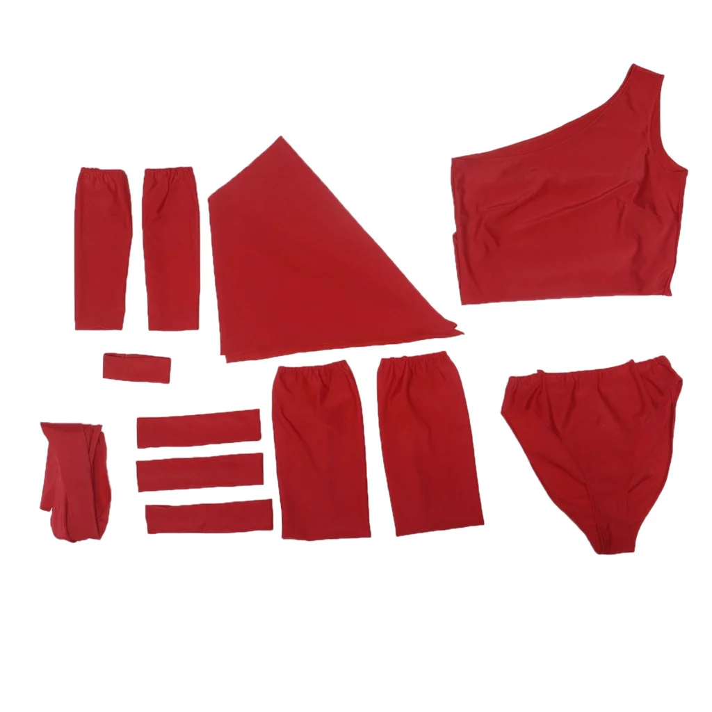 Anime Elektra Natchios Cosplay Costume Sexy Red Dress With Headgear Women Halloween Party Superhero Elektra Fighting Gown view 6