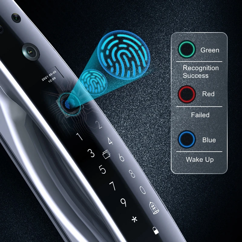 3D Face Recongnition Fingerprint Door Lock Smart Digital Password Electronic Auto Unlock Home Office Anti-theft Wifi Door Lock