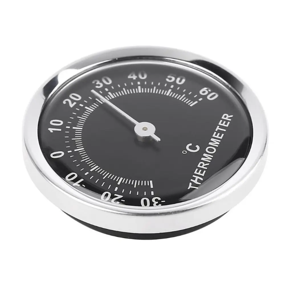 Aluminum Alloy Double-sided Sticker Round Dial Mini Thermometer 58mm Car Temperature Gauge Mechanical Thermometer