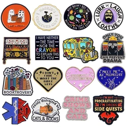 Cartoon Quotations Style Metal Lapel Pins for Backpack Enamel Pins Men Women's Brooch Briefcase Badges Fashion Accessories