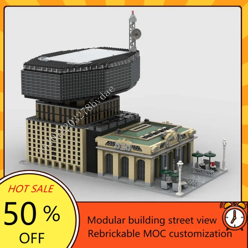 

5408PCS Grand Central Terminal and Metlife Add-on MOC Creative street view Model Building Blocks DIY Assembly Model Toys Gifts