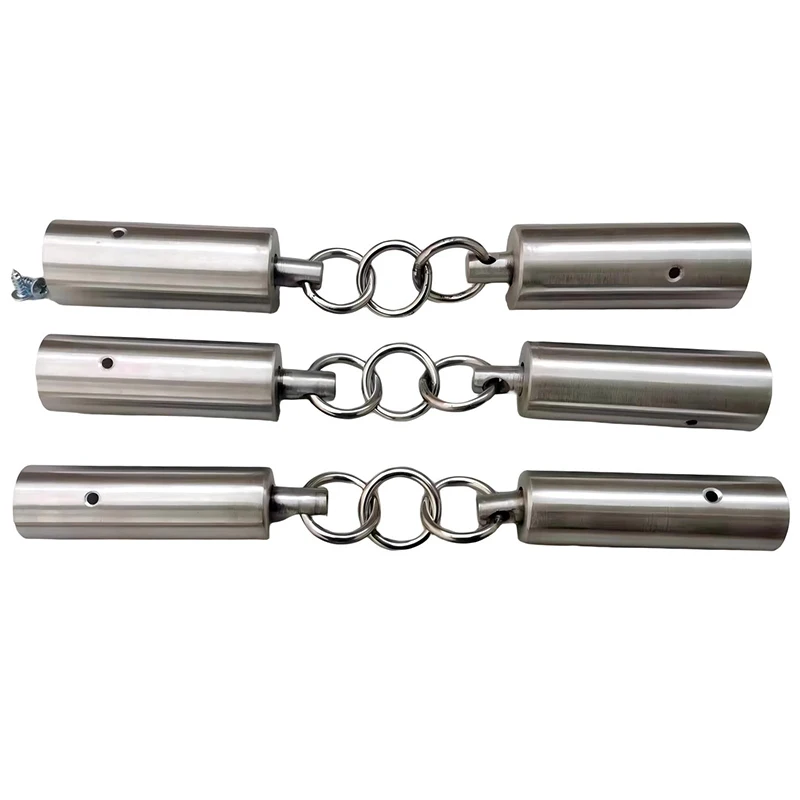 Piezas de acero inoxidable de tres secciones, envío de remaches, equipo de palo de artes marciales, componente de enlace DIY