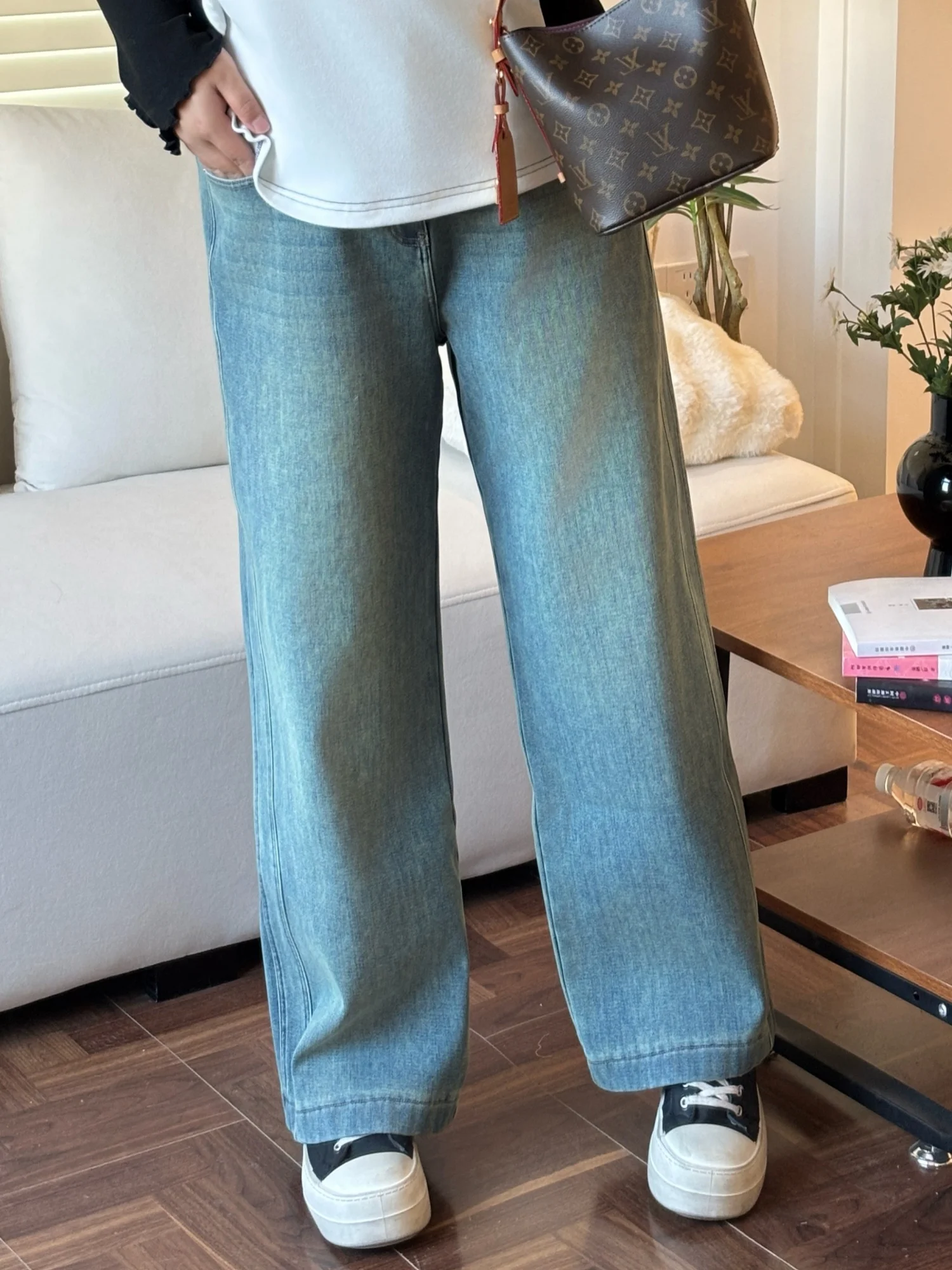 

Джинсы с высокой талией и прямым кроем на флисовой подкладке, больших размеров, женские, модные, утягивающие, для повседневной носки, из смесового хлопка