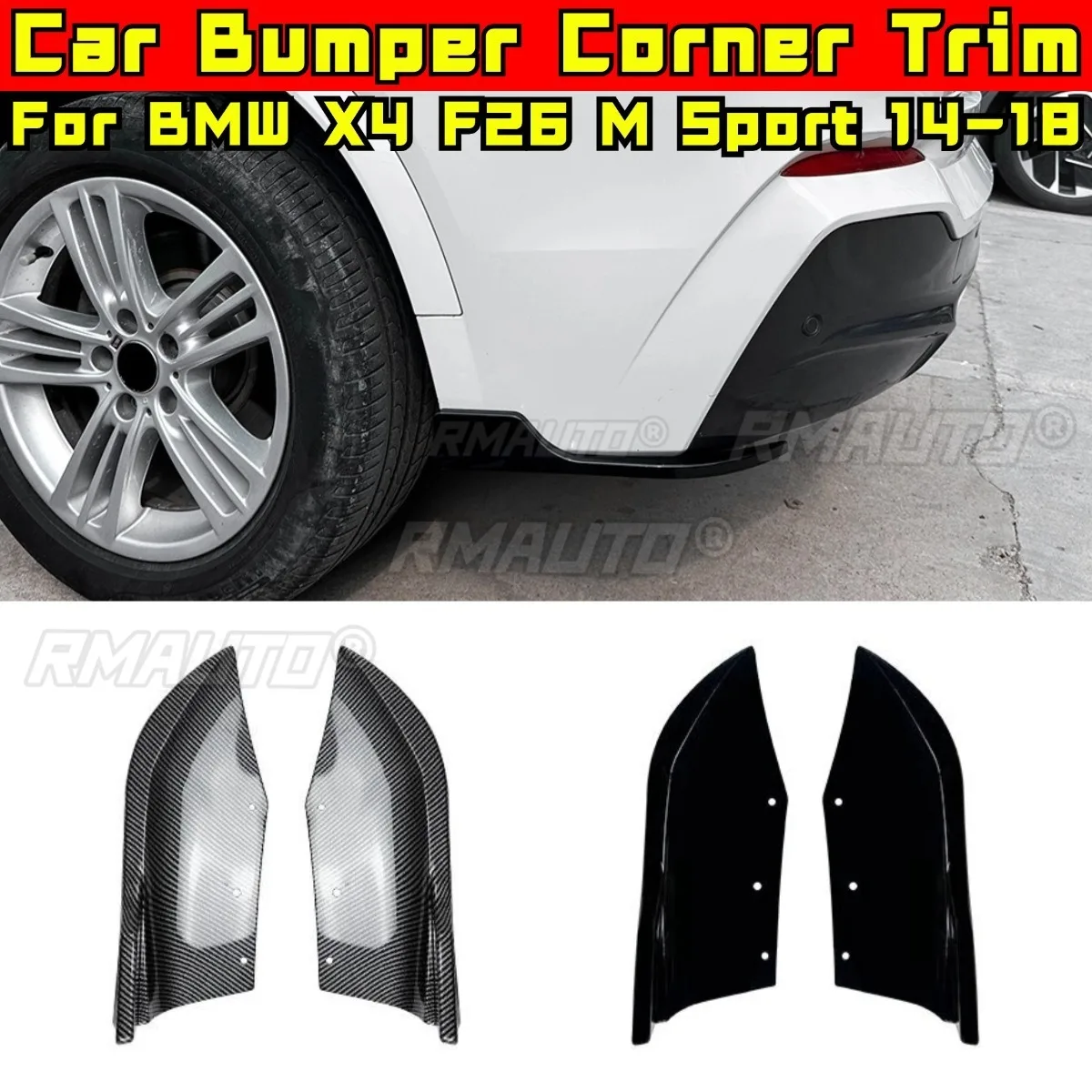 

Car Rear Bumper Splitter Diffuser Spoiler Body Kit For BMW X4 F26 M Sport 2014-2018 Bumper Protector Corner Trim Car Accessories