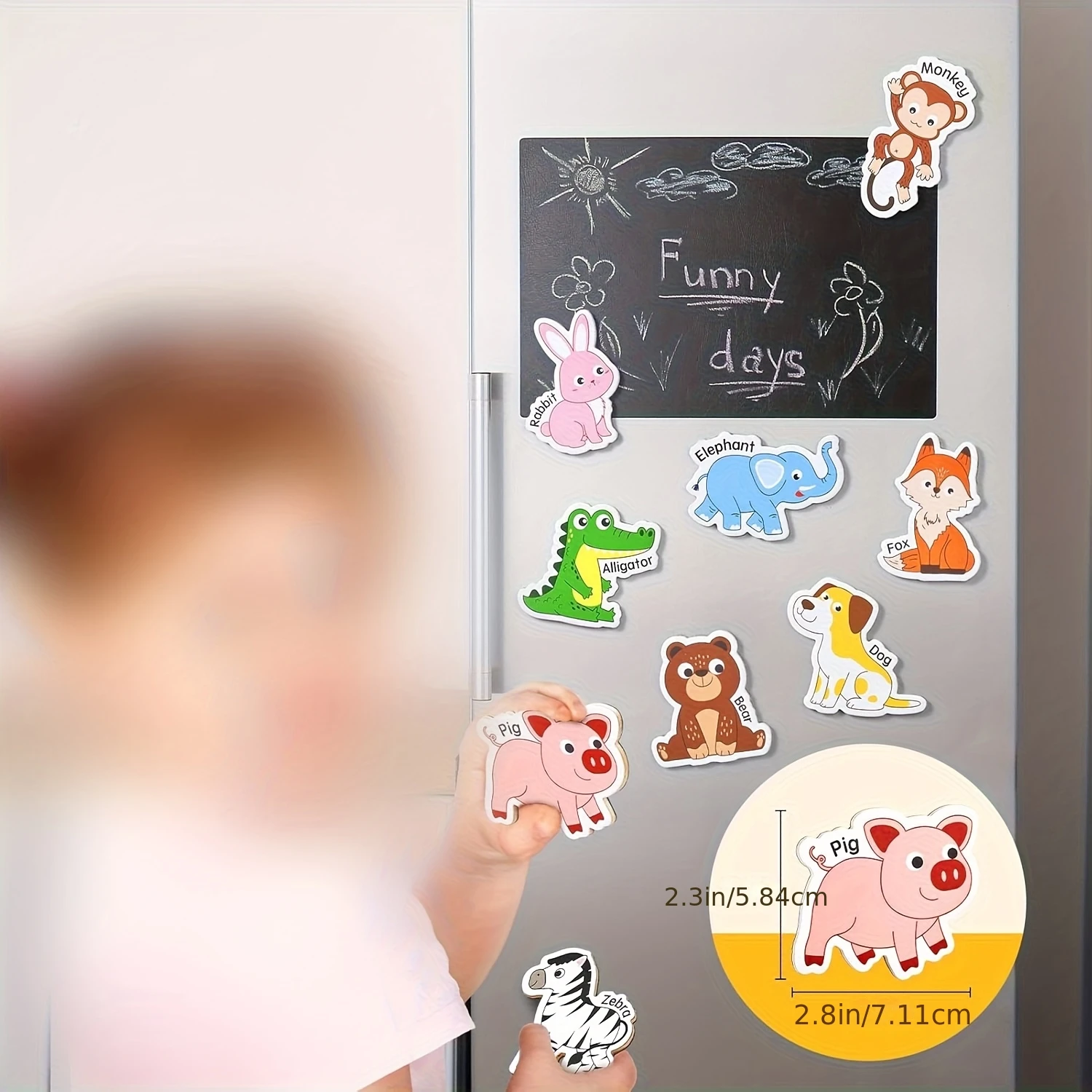 26 Pieces of Animal Magnetic Stickers - Large Area Full Back Design, Durable PVC Magnetic Stickers