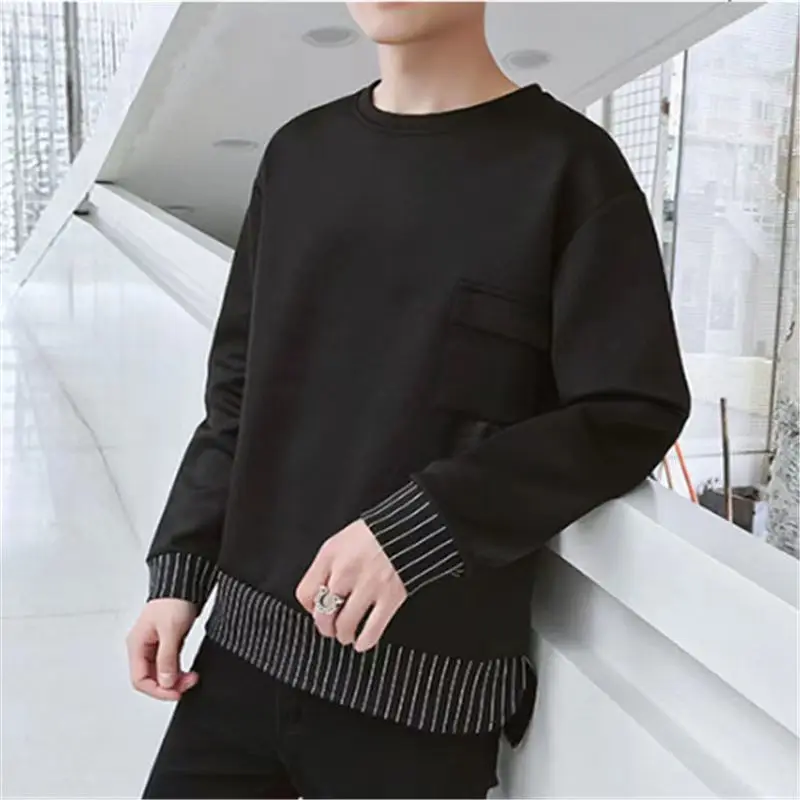 2024 Spring Autumn New Pattern Trend Men's Korean Version Round Neck Long Sleeve Student Easy Sweater Casual All-match Tops