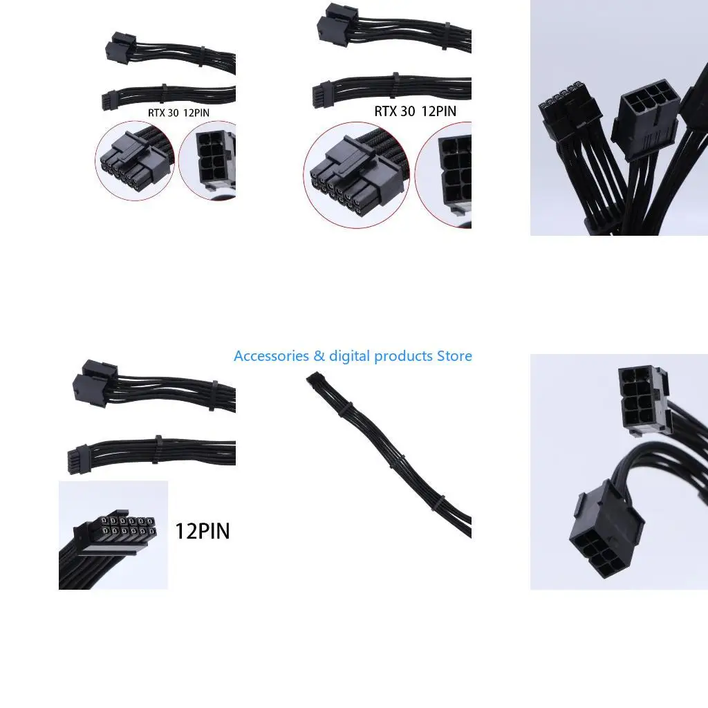77JD RTX3070 RTX3090 Graphics Card 12PIN Power Supply Cable to Dual 8PIN Female