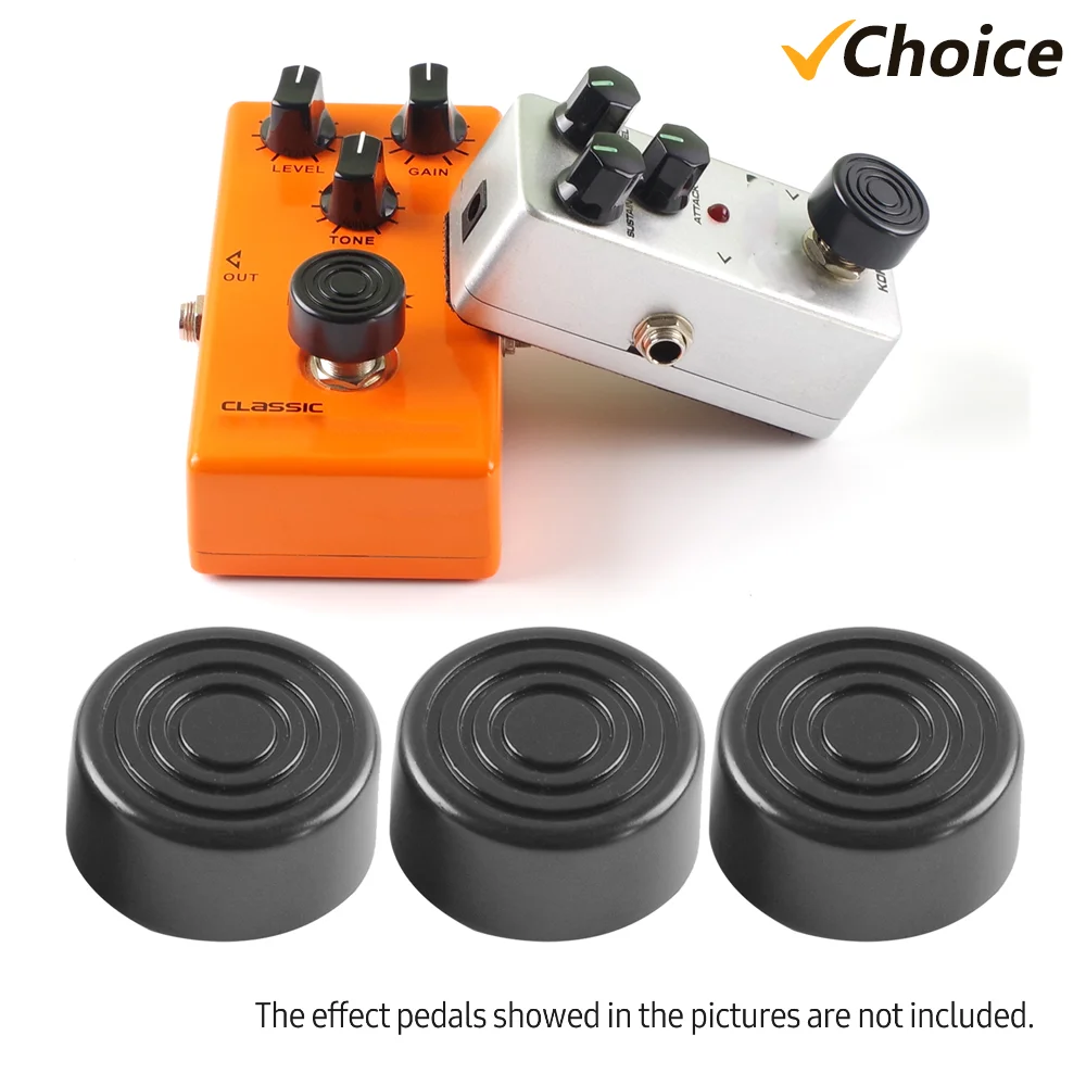 3 uds/6 uds/9 Uds Protector de interruptor de pie parachoques ABS para Pedal de efecto de guitarra tapa de llave negra